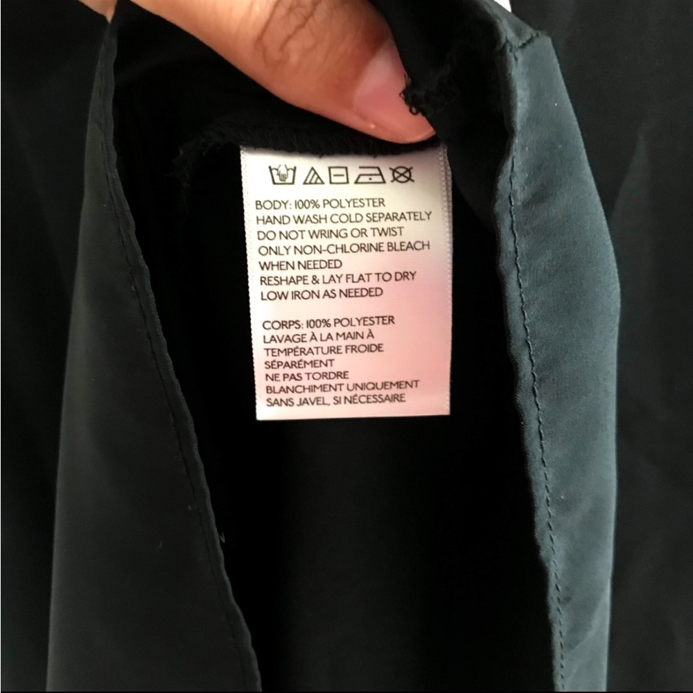 Urban Outfitters Silence + Noise Black Mini Dress Faux Wrap Dress Zipper Side - Picture 6 of 7